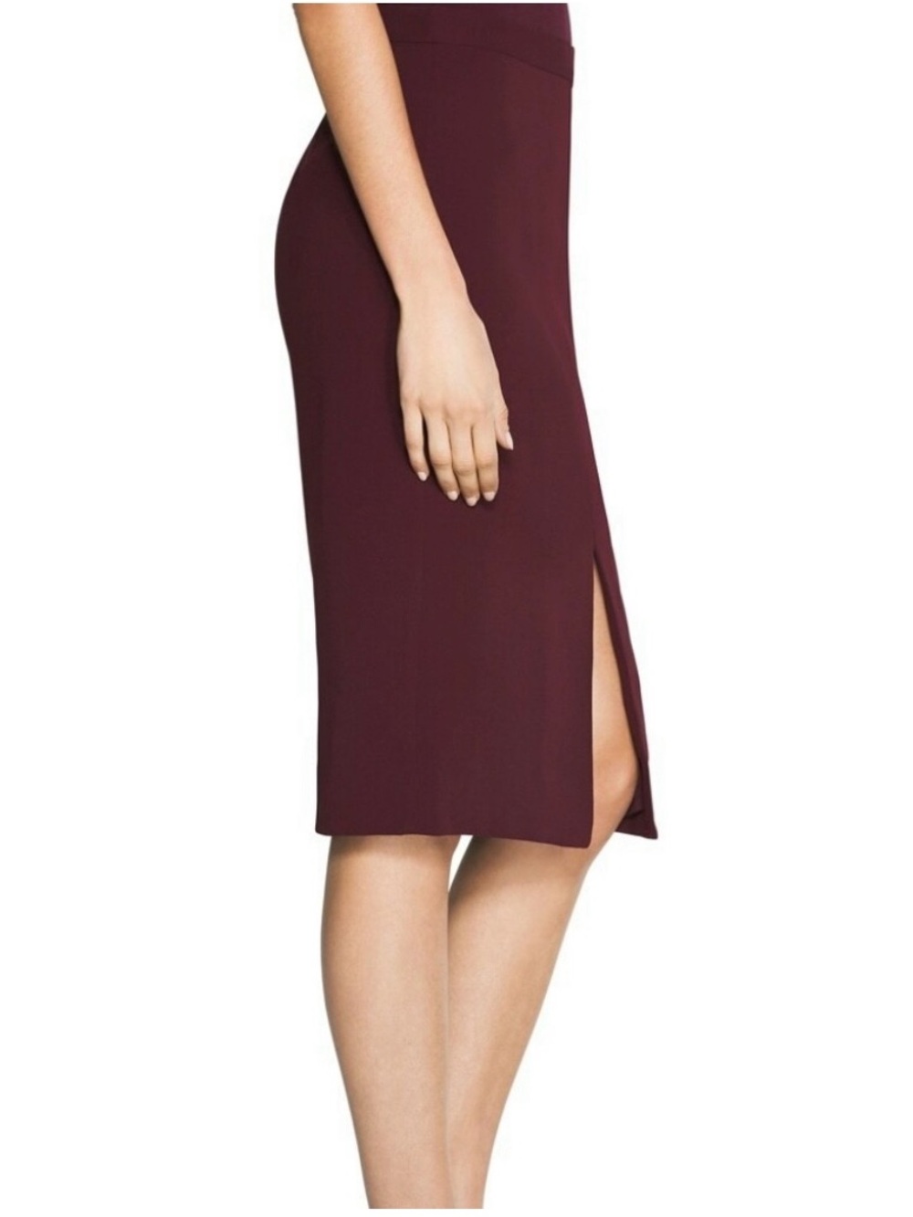 WHBM Elegant Burgundy Pencil Skirt